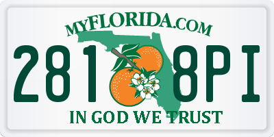 FL license plate 2818PI