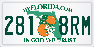 FL license plate 2818RM