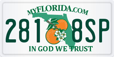FL license plate 2818SP