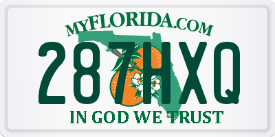 FL license plate 287HXQ