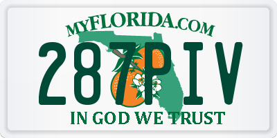 FL license plate 287PIV