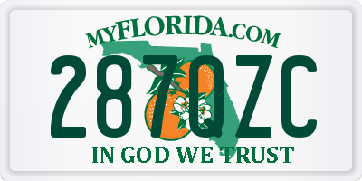 FL license plate 287QZC