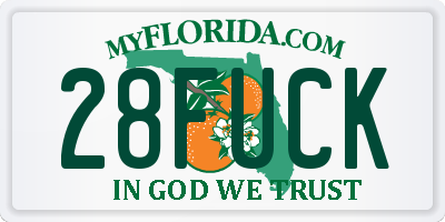 FL license plate 28FUCK