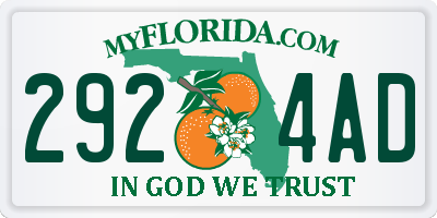 FL license plate 2924AD