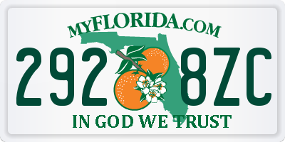 FL license plate 2928ZC