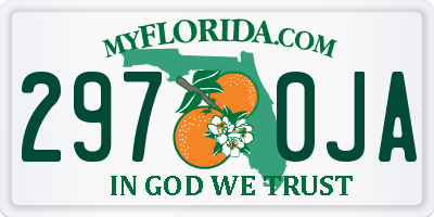 FL license plate 2970JA