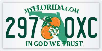 FL license plate 2970XC