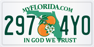 FL license plate 2974YO
