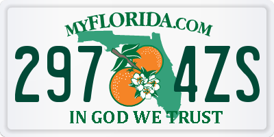 FL license plate 2974ZS
