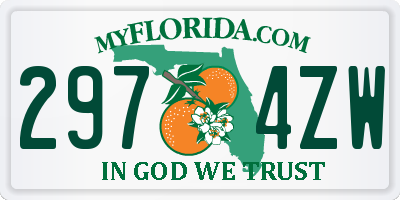 FL license plate 2974ZW