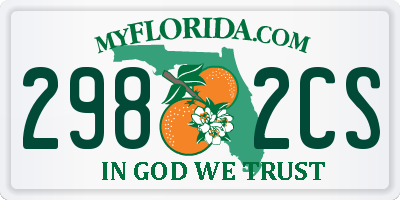 FL license plate 2982CS