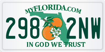 FL license plate 2982NW