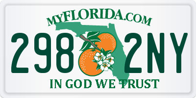 FL license plate 2982NY