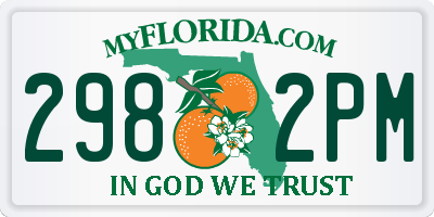 FL license plate 2982PM