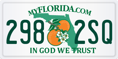 FL license plate 2982SQ