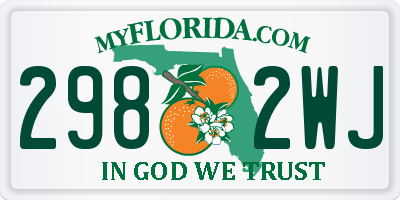 FL license plate 2982WJ