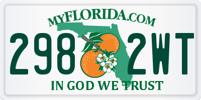 FL license plate 2982WT