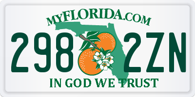 FL license plate 2982ZN