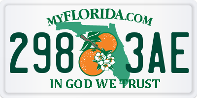 FL license plate 2983AE