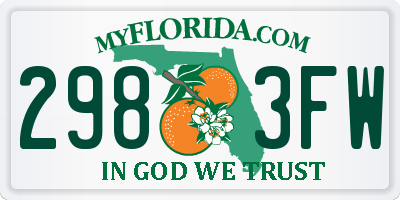 FL license plate 2983FW
