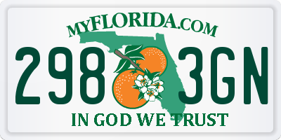 FL license plate 2983GN