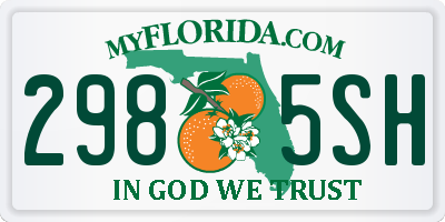 FL license plate 2985SH