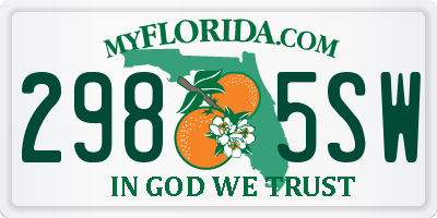 FL license plate 2985SW
