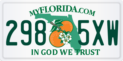 FL license plate 2985XW