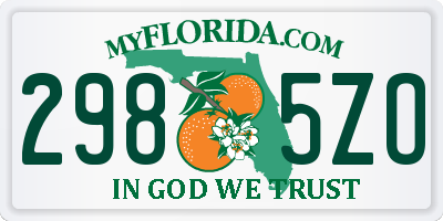 FL license plate 2985ZO