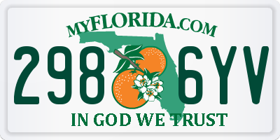 FL license plate 2986YV