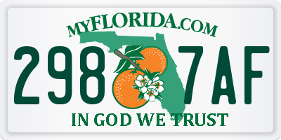 FL license plate 2987AF