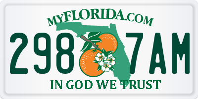 FL license plate 2987AM