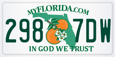 FL license plate 2987DW