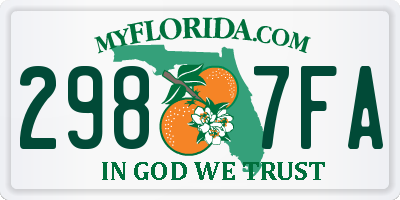 FL license plate 2987FA