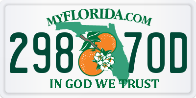 FL license plate 2987OD