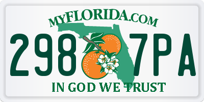 FL license plate 2987PA