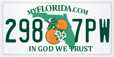 FL license plate 2987PW