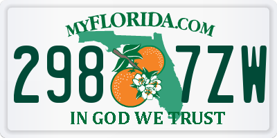 FL license plate 2987ZW