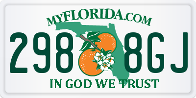 FL license plate 2988GJ