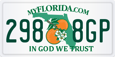FL license plate 2988GP