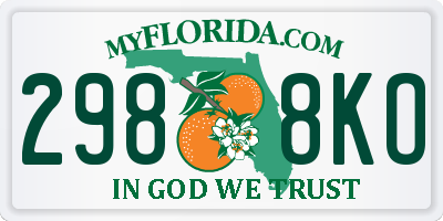 FL license plate 2988KO