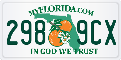 FL license plate 2989CX