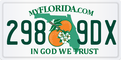 FL license plate 2989DX