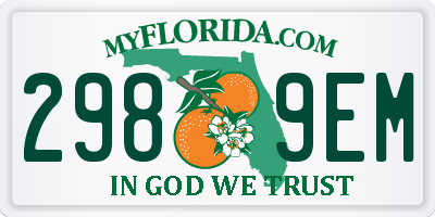 FL license plate 2989EM