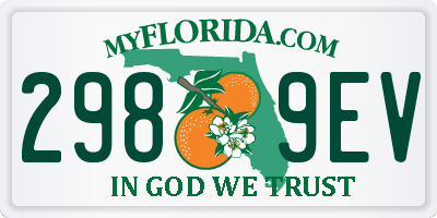 FL license plate 2989EV