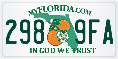 FL license plate 2989FA