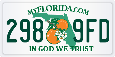 FL license plate 2989FD