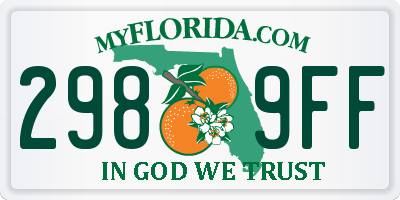 FL license plate 2989FF