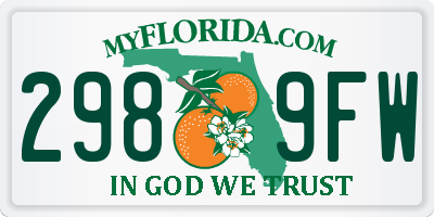 FL license plate 2989FW
