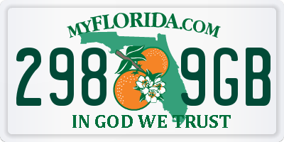 FL license plate 2989GB
